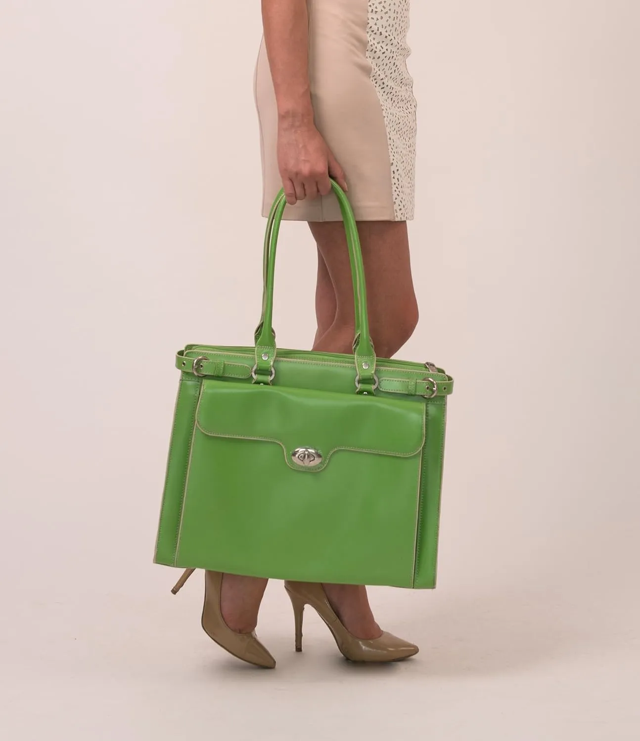 McKlein 15" Leather Laptop Briefcase- WINNETKA