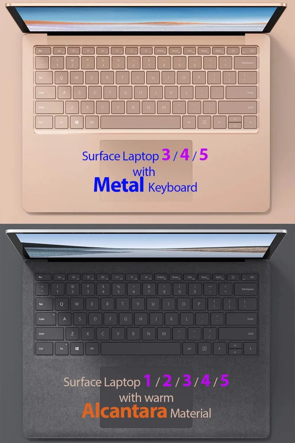 mCover Case Compatible for 13.5" Microsoft Surface Laptop (5/4 / 3/2 / 1) with Alcantara Keyboard ONLY (NOT Compatible with Surface Book and Tablet) - Black