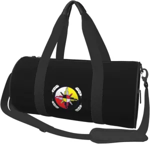 Medicine Wheel Native Americans Convertible Garment Bag with Shoulder Strap, Carry on Garment Duffel Bag for Men Women - Rolling Foldable for Travel Luggage Bags (Black)
