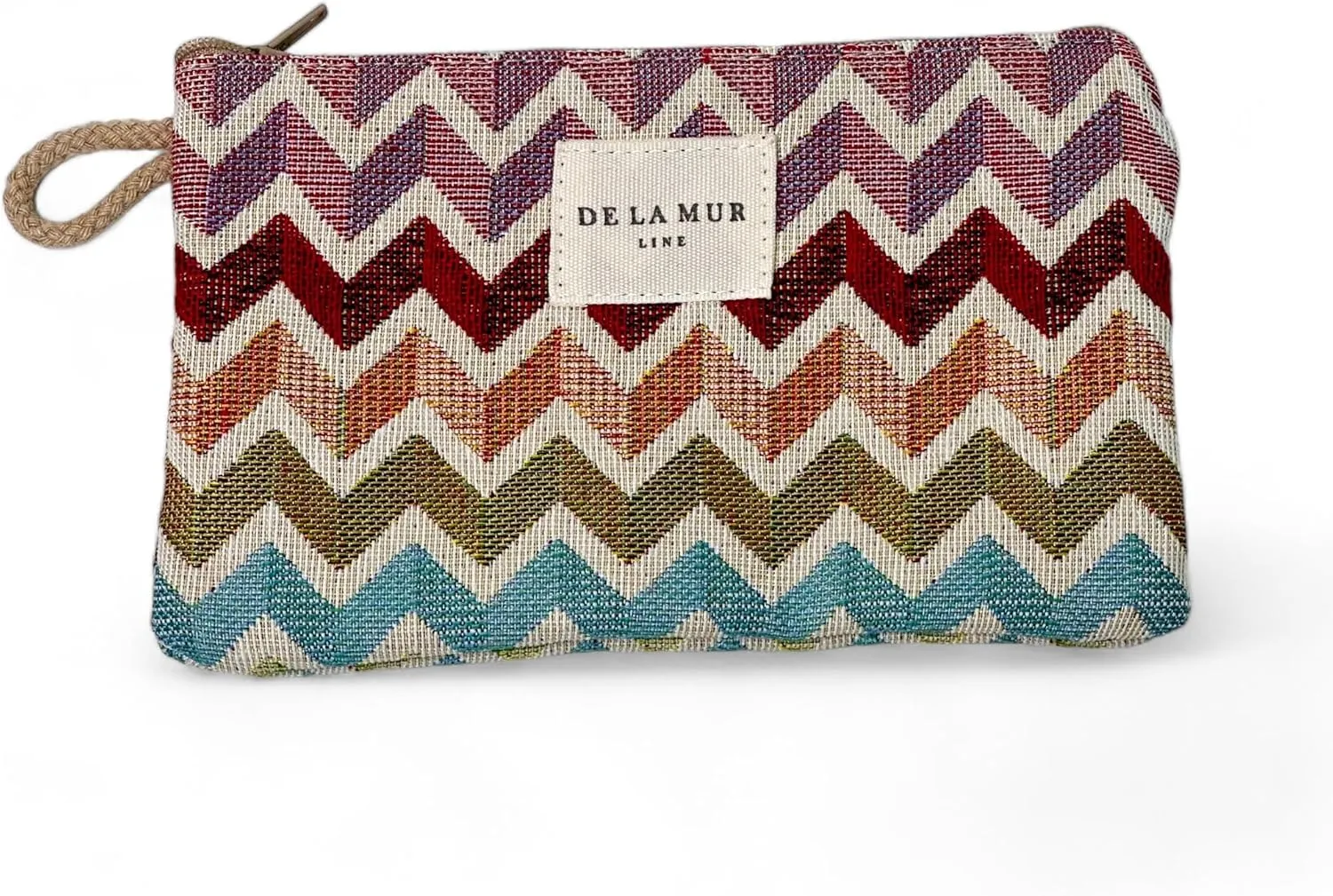 Medium Chevron Travel Size Toiletries Makeup Pouch – Travel Cosmetic Bag, Toiletry Organizer & Coin Purse for Women, Perfect Gifts for Her, Zipper Makeup Bag, Made in Barcelona, Spain