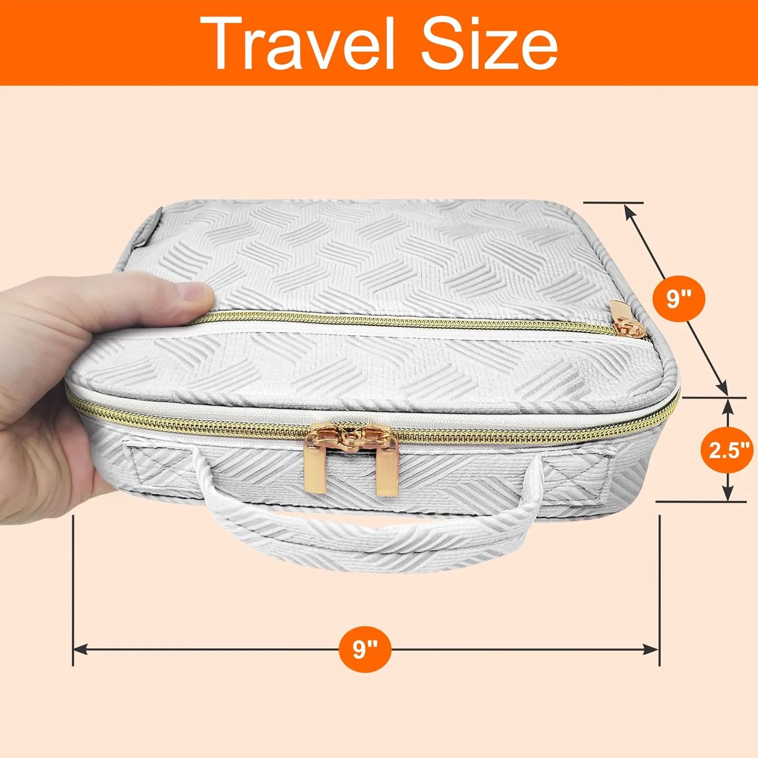 Medium Pill Bottle Organizer, Medicine Bag, Case, Carrier for Medications, Vitamins, and Medical Supplies - Travel Medicine Organizer Home Storage Med Bag - Jacquard Gray (Without Lock)