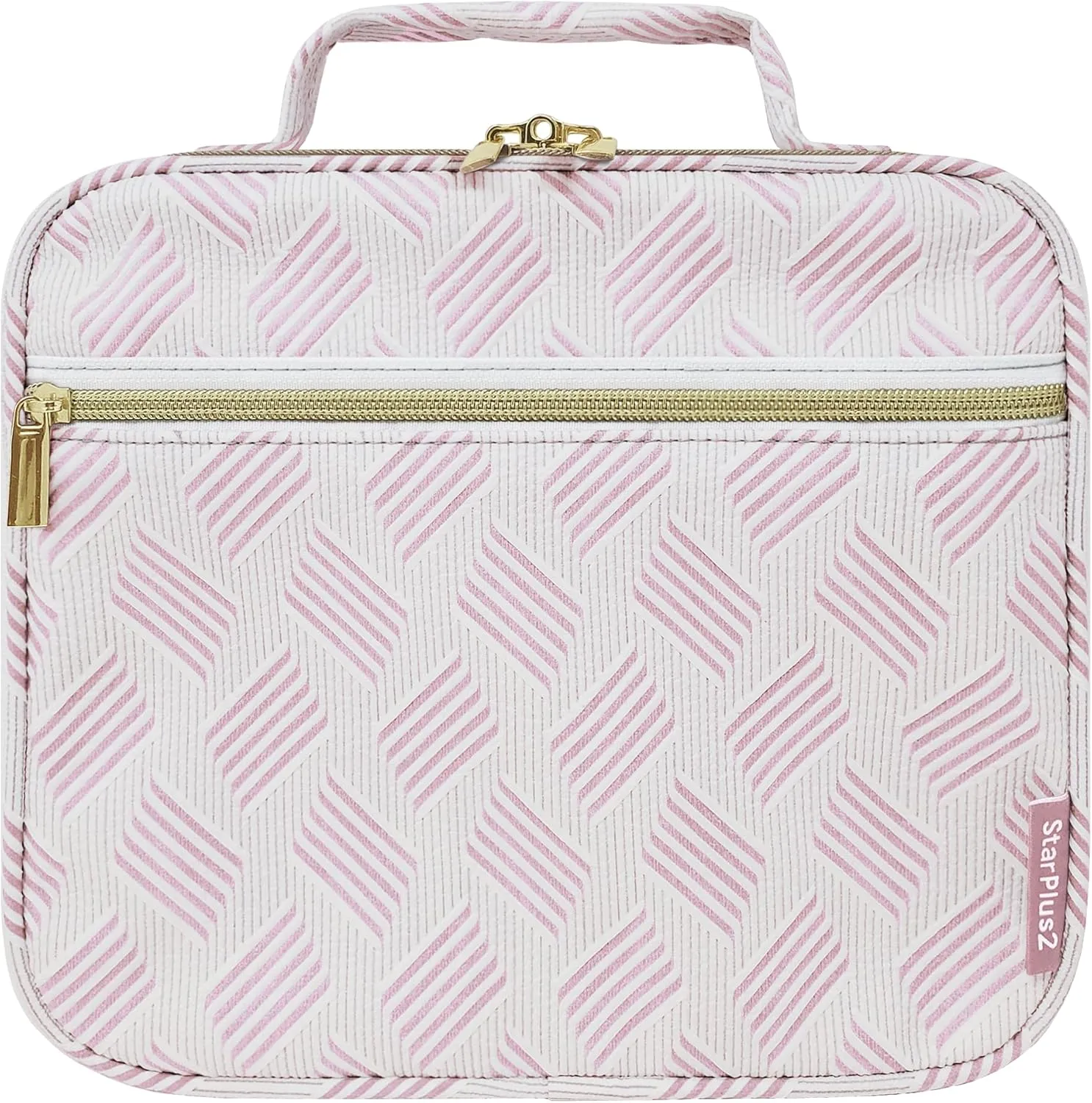 Medium Pill Bottle Organizer, Medicine Bag, Case, Carrier for Medications, Vitamins, and Medical Supplies - Travel Medicine Organizer Home Storage Med Bag - Jacquard Pink (Without Lock)