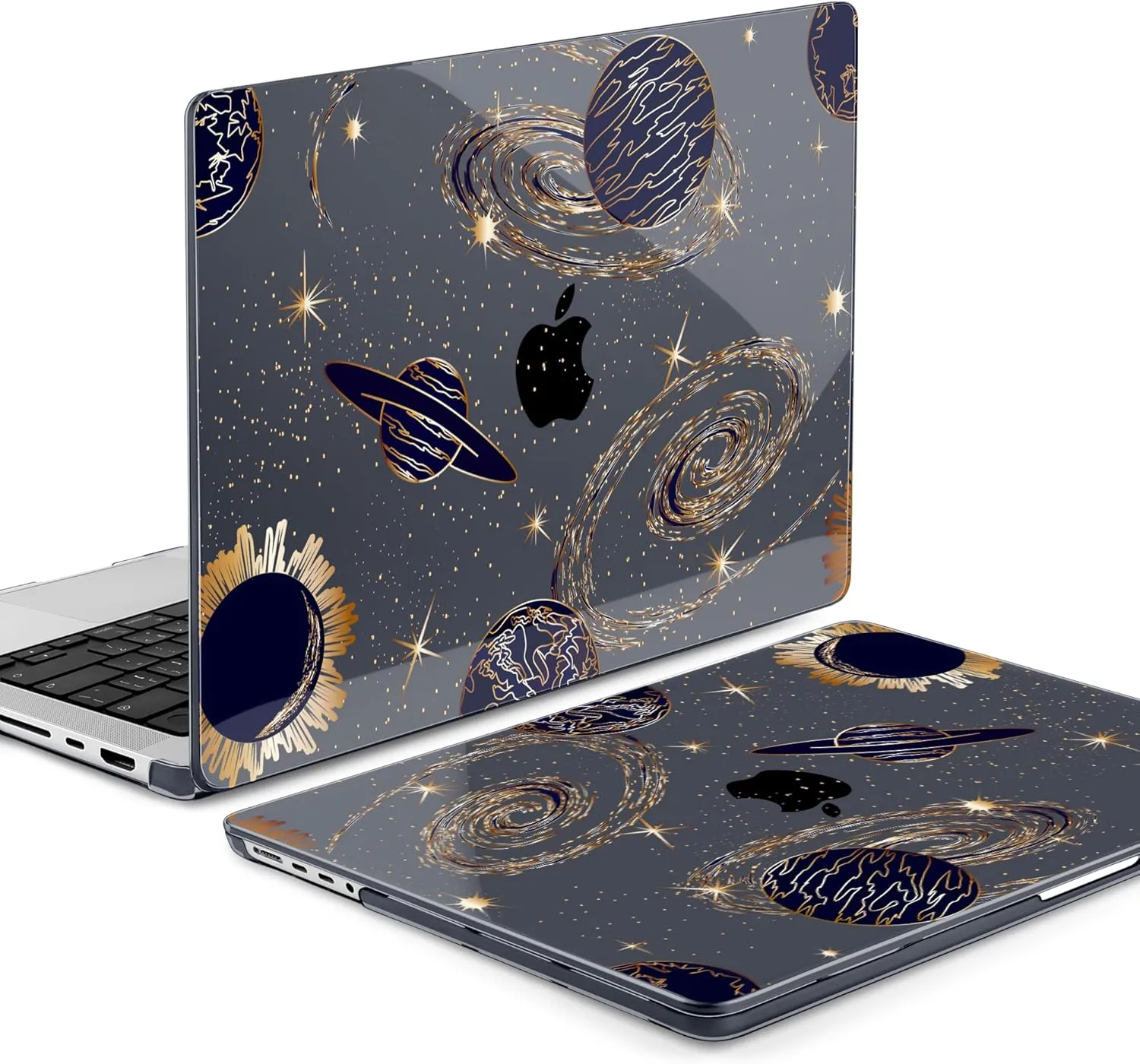 MEEgoodo Case for M4 MacBook Pro 16 inch Case 2024 2023 2021 (A3403/A3186/A2991/A2780/A2485) M3 M2 M1 Pro/Max Chip, Laptop Hard Shell Cases with Keyboard Cover & Trackpad Film, Planets & Galaxies