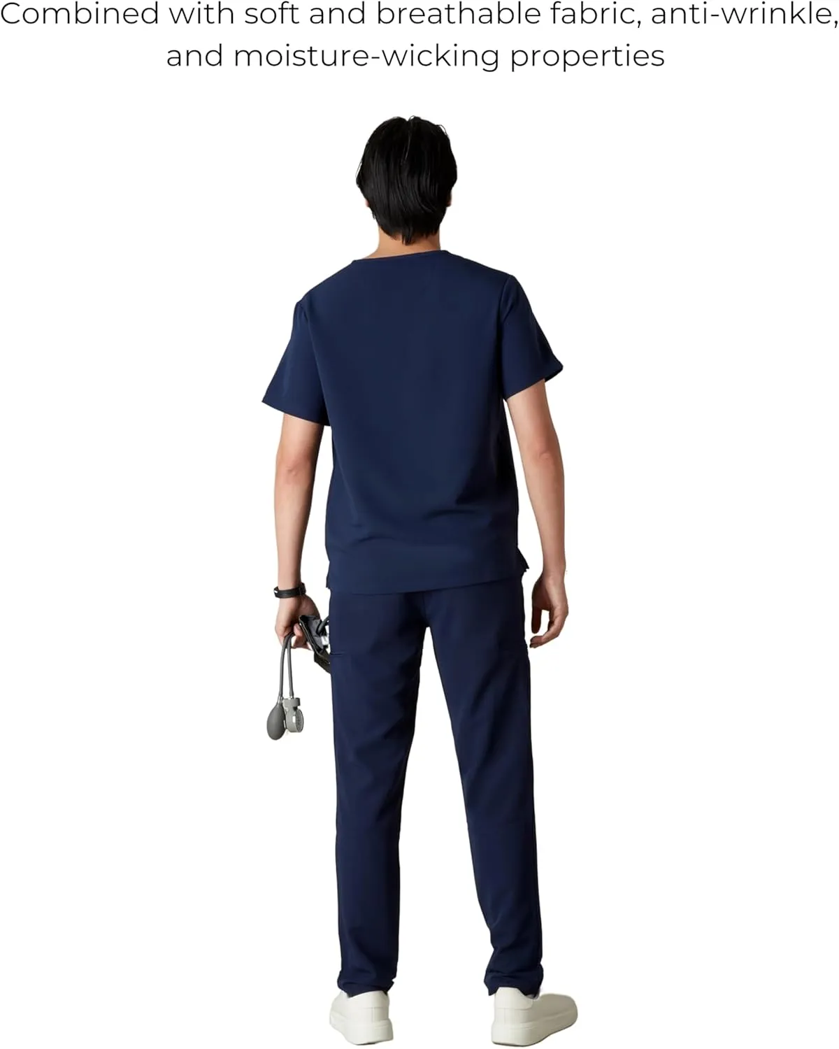 Members Only Brighton V-Neck Mens Scrubs Top with Pockets | Medical Scrubs for Men | Hospital Uniform | Stretch Fabric
