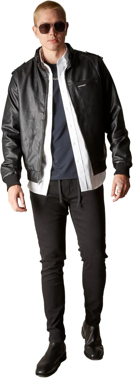 Members Only Iconic Racer Faux Leather Jacket Men