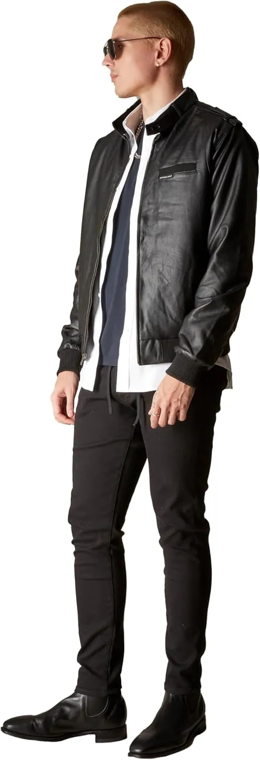 Members Only Iconic Racer Faux Leather Jacket Men