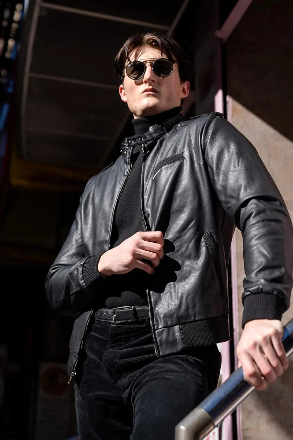 Members Only Iconic Racer Faux Leather Jacket Men