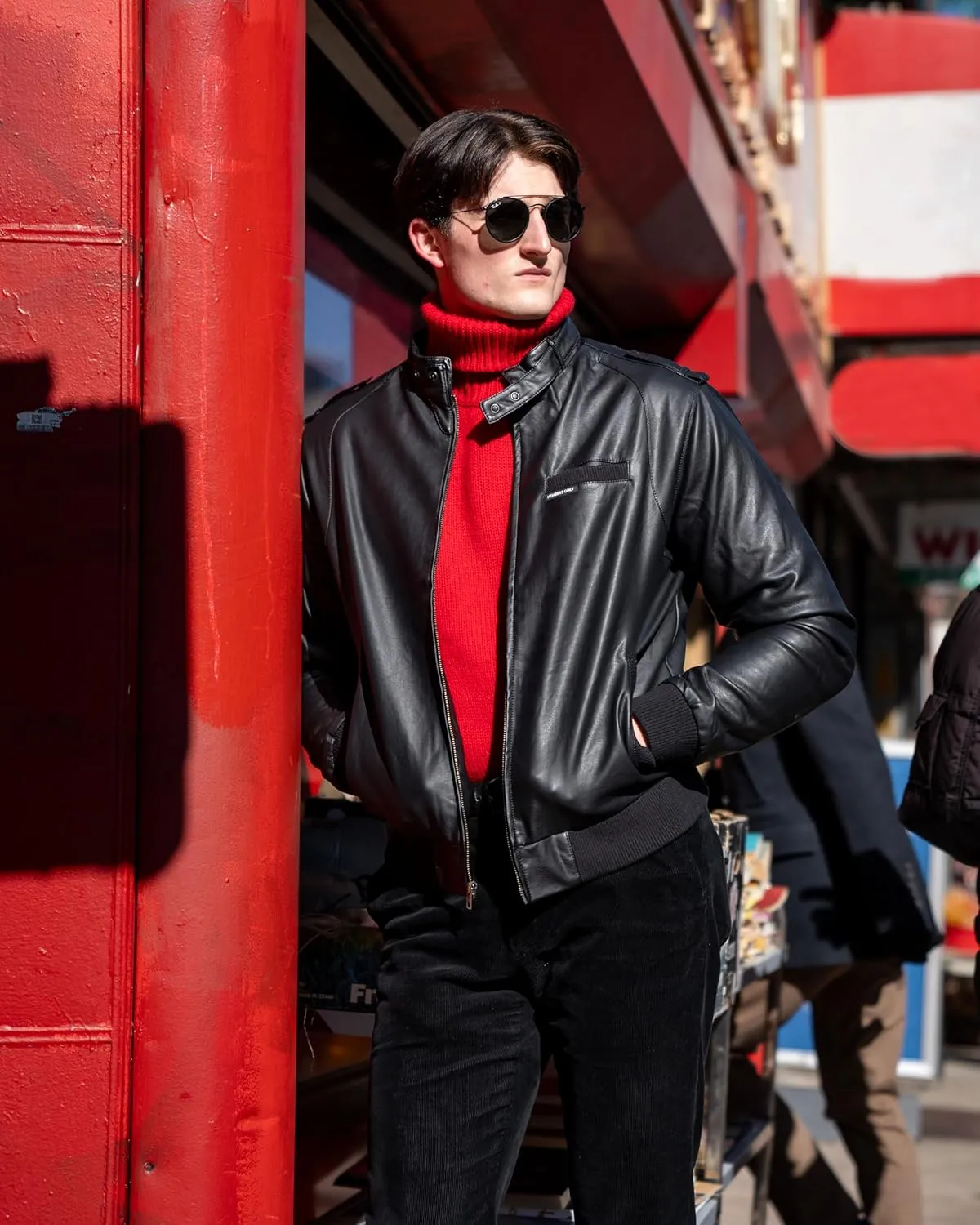 Members Only Iconic Racer Faux Leather Jacket Men