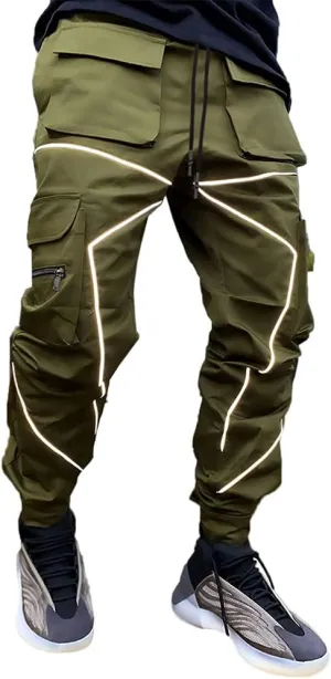 Mens Cargo Pants Hip Hop Techwear Harem Pant Jogger Sweatpants with Pockets Jogging Punk