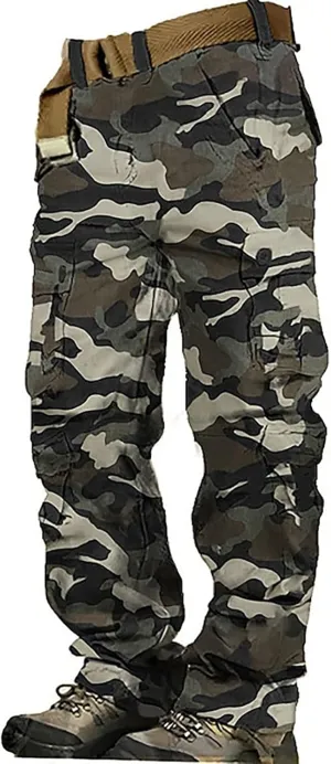 Mens Hiking Pants Cargo Trousers Hiking Pants 8 Pocket Plain Comfort Breathable Outdoor Daily Going Out Baggy Pants