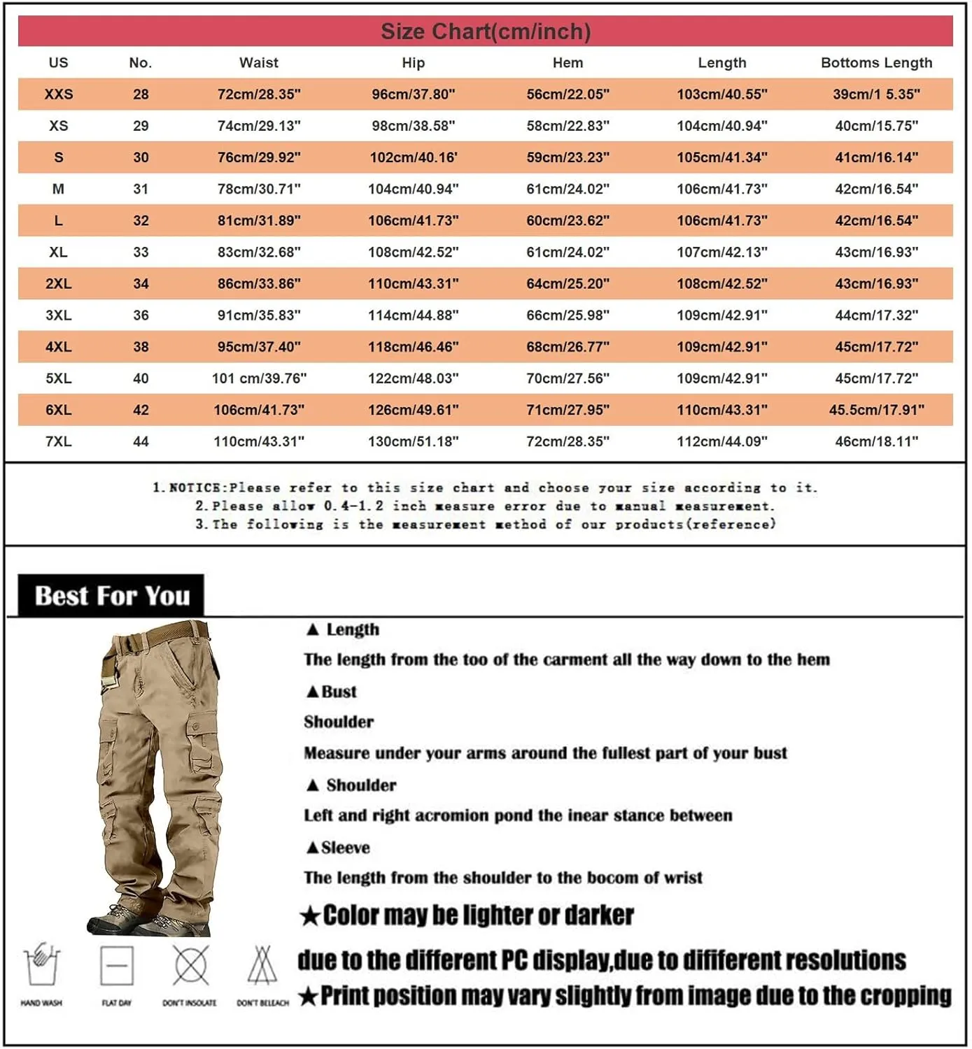 Mens Hiking Pants Cargo Trousers Hiking Pants 8 Pocket Plain Comfort Breathable Outdoor Daily Going Out Baggy Pants