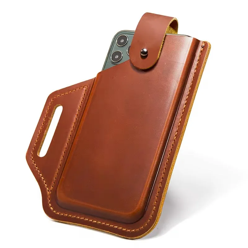 Men's Leather 6.3inch Phone Case Wallet Belt Bag Waist Bag