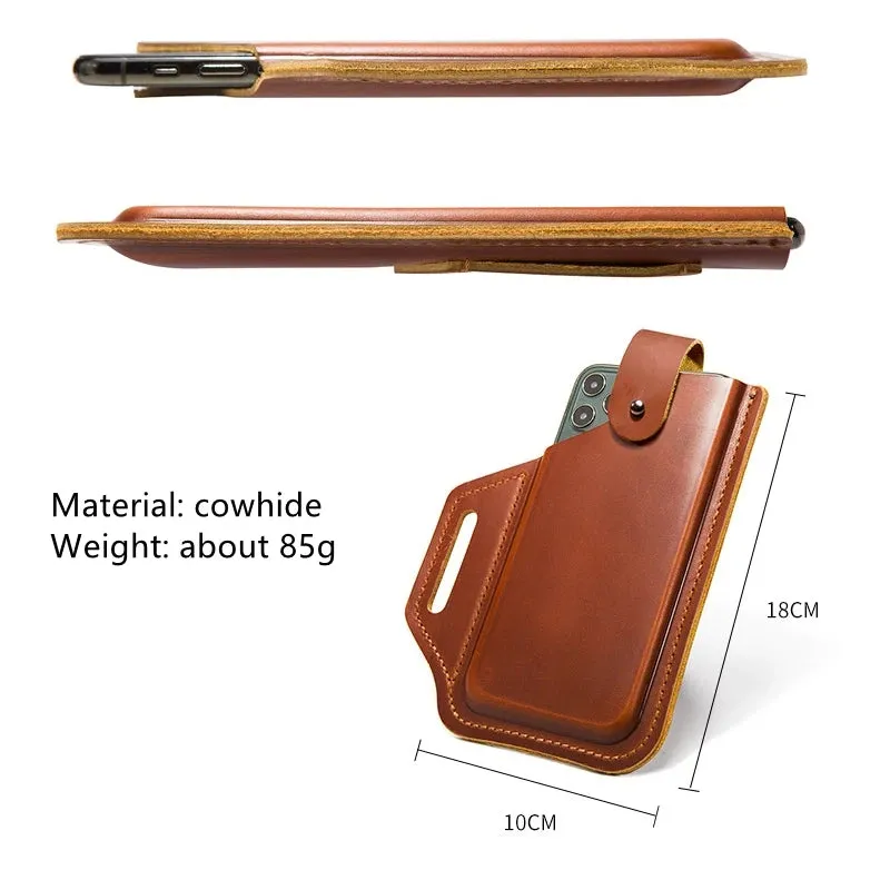 Men's Leather 6.3inch Phone Case Wallet Belt Bag Waist Bag