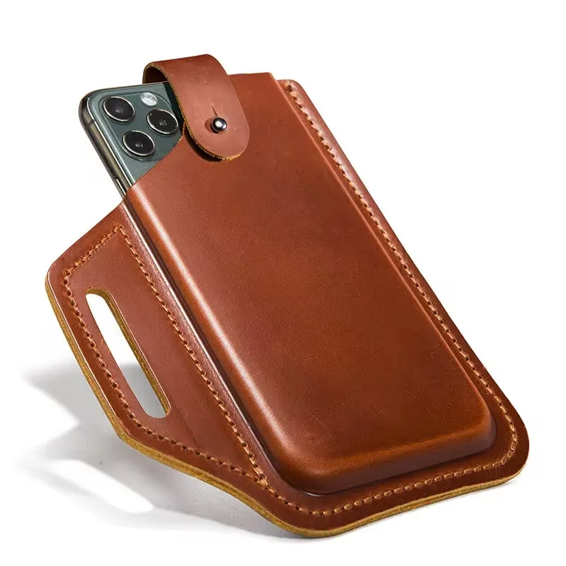 Men's Leather 6.3inch Phone Case Wallet Belt Bag Waist Bag