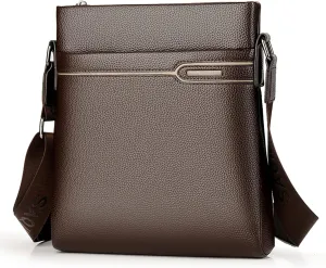 Men's Leather Shoulder Bag, Men Purse Messenger Bag Business Shoulder Bag Crossbody Briefcase