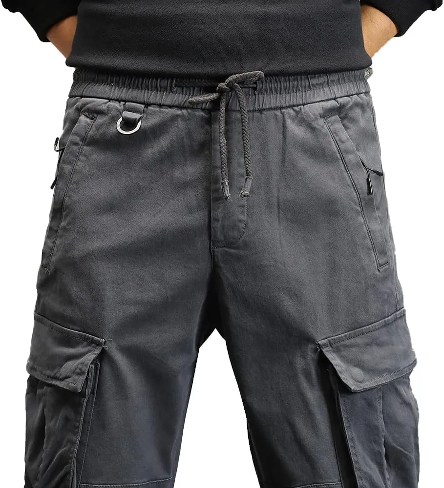 Men's Military Cargo Pants Relaxed Fit Tactical Army Pants for Men Drawstring Lightweight Joggers with Poctets