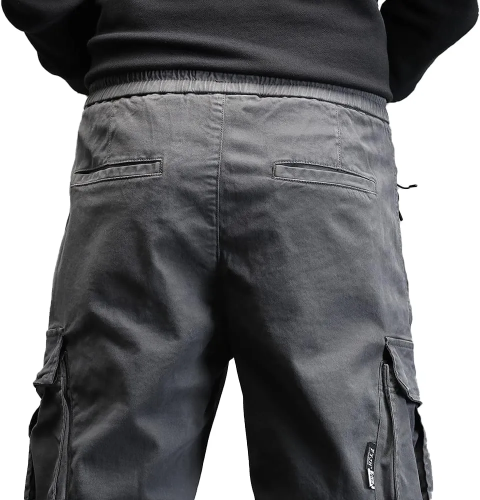 Men's Military Cargo Pants Relaxed Fit Tactical Army Pants for Men Drawstring Lightweight Joggers with Poctets