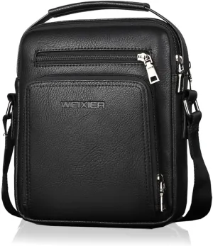 Mens Shoulder Bags Crossbody,Leather Sling Bag for Men Adjustable Small Messenger Bag Travel Business Handbag