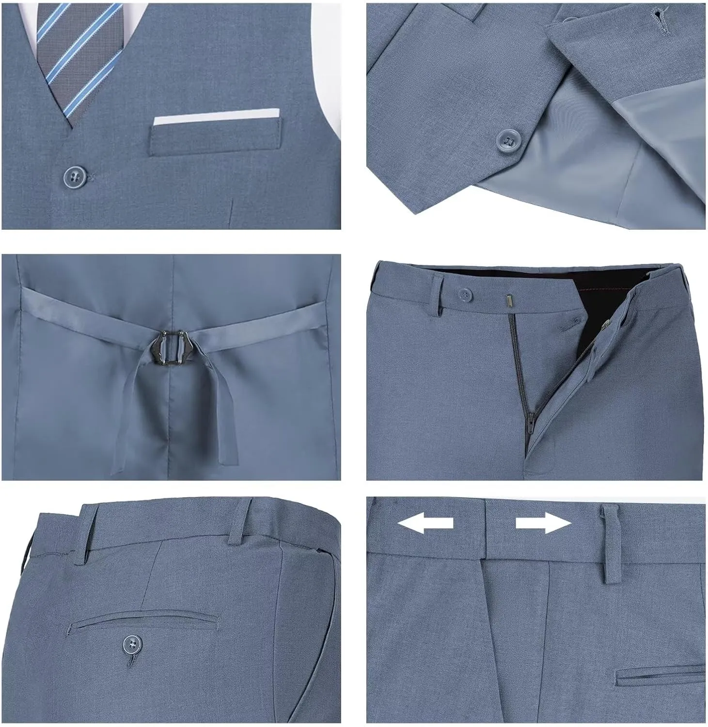 Men's Suit Slim Fit 2 Pieces Suits Set Grooms Tuxedos Business Wedding Prom Party Suit Vest and Pants