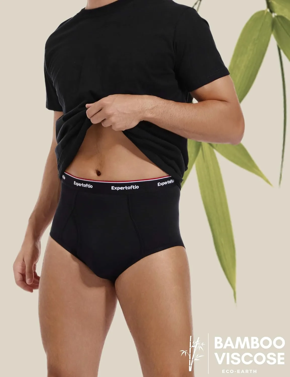 Men's Underwear Briefs Viscose from Bamboo Full Rise, Moisture Wicking Tagless Underwear for Men Pack Comfort Fly