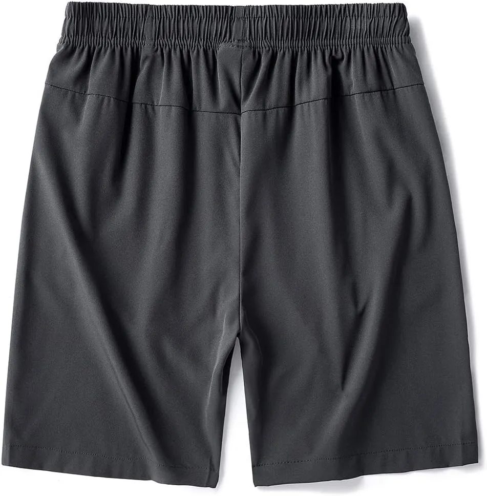 Men's Workout Running Shorts Sports Fitness Gym Training Quick Dry Athletic Performance Shorts with Zip Pockets