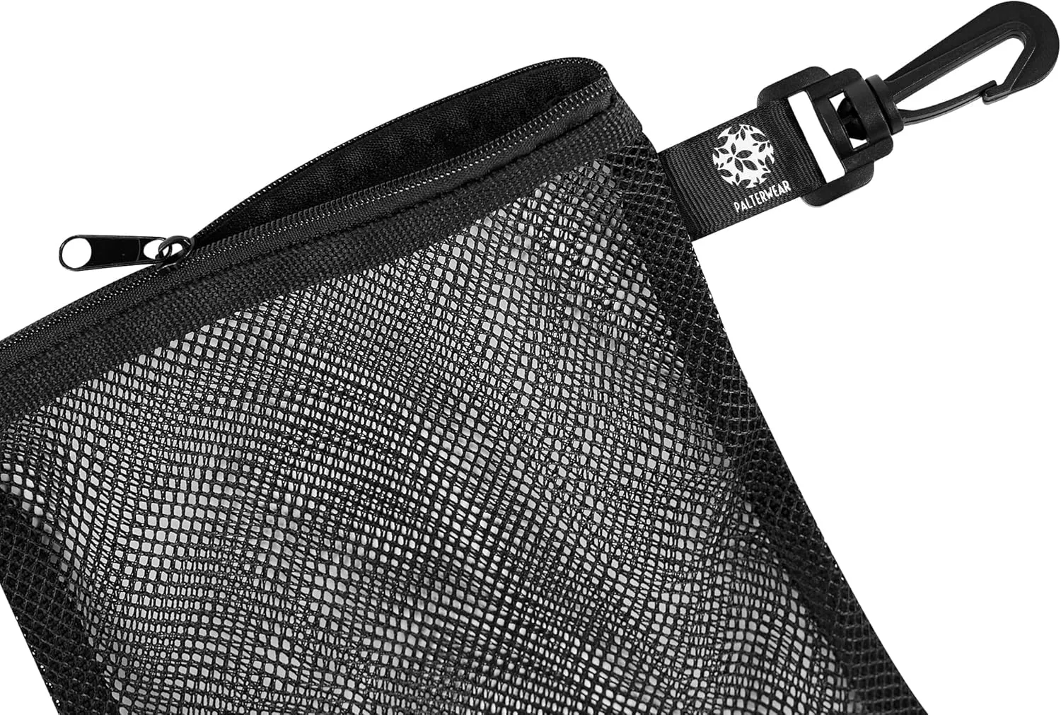 Mesh Zipper Bag with Clip - For Trekking Outdoor Sailing - Set of 4 (Black, 6 x 8 inch)