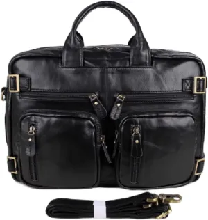 Messenger Crossbody Bag for Men and Women, Large Capacity, Waterproof Travel Versatile Work Bag, Leathers,Multi-pocket Laptop Briefcase, for Office Business College