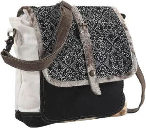 Messenger Upcycled Canvas Hair-On Genuine Leather Women Bag Western Handbag Purse | Womens Western Handbags | Leather Belt Bag for Women | Womens Handbags Summer