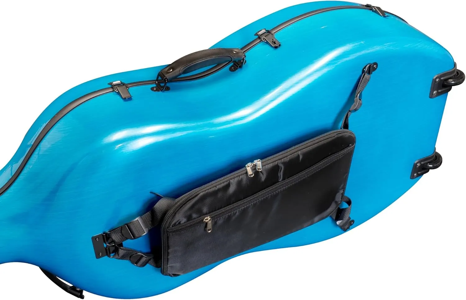 MI&VI Forte Series Hard Cello Case (Full Size) with Wheels — Polycarbonate Tough Shell Case for 4/4 Sized Cellos (Blue)