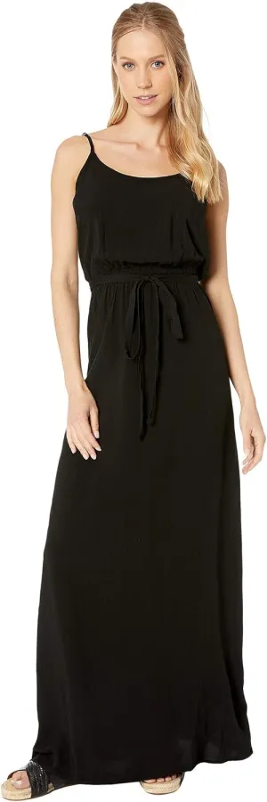 Michael Stars Modern Rayon Spaghetti Strap Scoop Neck Maxi Dress Black Large (US 8-10)