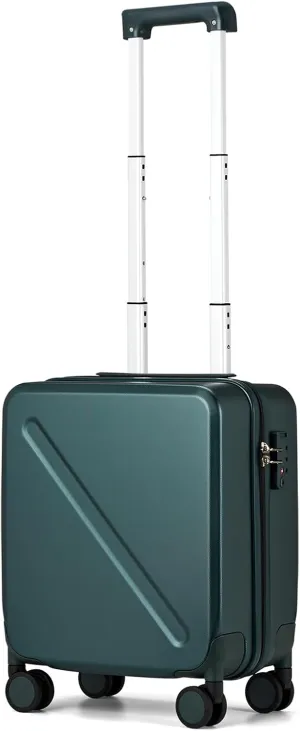 MILADA 16 Inch Underseat Carry On Luggage With Wheels Underseat Carry On Bag Small Suitcase Personal Item Hard Shell Suitcases Mini TSA Approved Carry On Luggage, Blackish Green