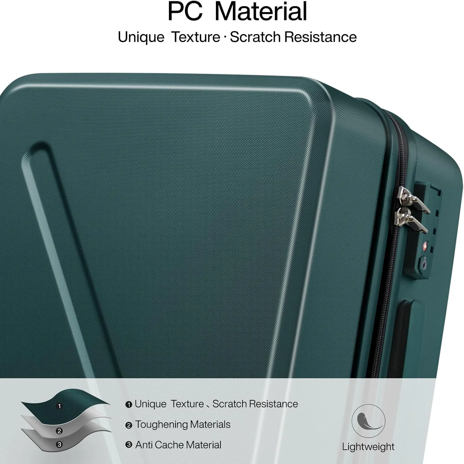 MILADA 16 Inch Underseat Carry On Luggage With Wheels Underseat Carry On Bag Small Suitcase Personal Item Hard Shell Suitcases Mini TSA Approved Carry On Luggage, Blackish Green
