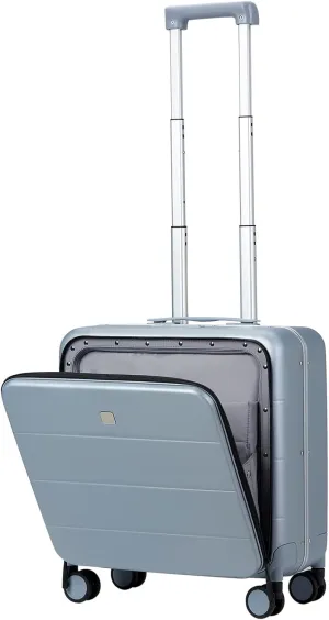 MILADA 18 Inch Carry On Luggage Hard Shell Suitcase With Wheels, TSA Travel Bag For Women Men Rolling Aluminum Frame Small Luggage, Grey