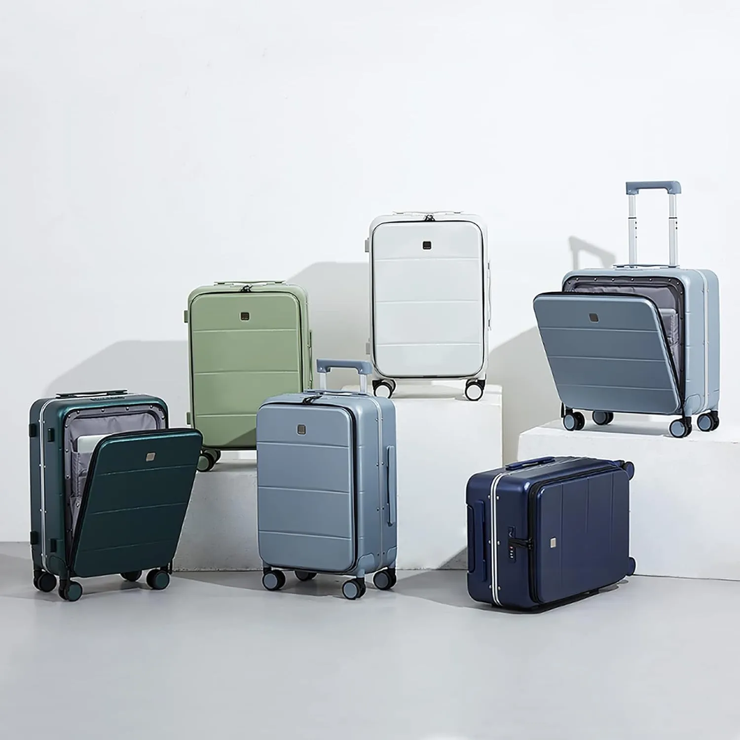 MILADA 18 Inch Carry On Luggage Hard Shell Suitcase With Wheels, TSA Travel Bag For Women Men Rolling Aluminum Frame Small Luggage, Grey