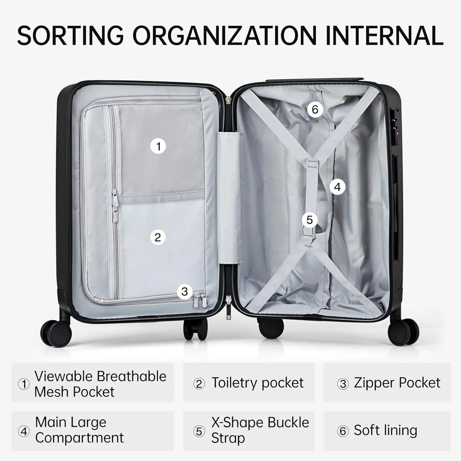 MILADA 28 Inch Luggage, Checked Luggage Large Suitcase With Wheels, Checked Bag Hard Shell Suitcases TSA Approved, Suitcase Large Long Trip Travel Luggage For Women Men, Grey