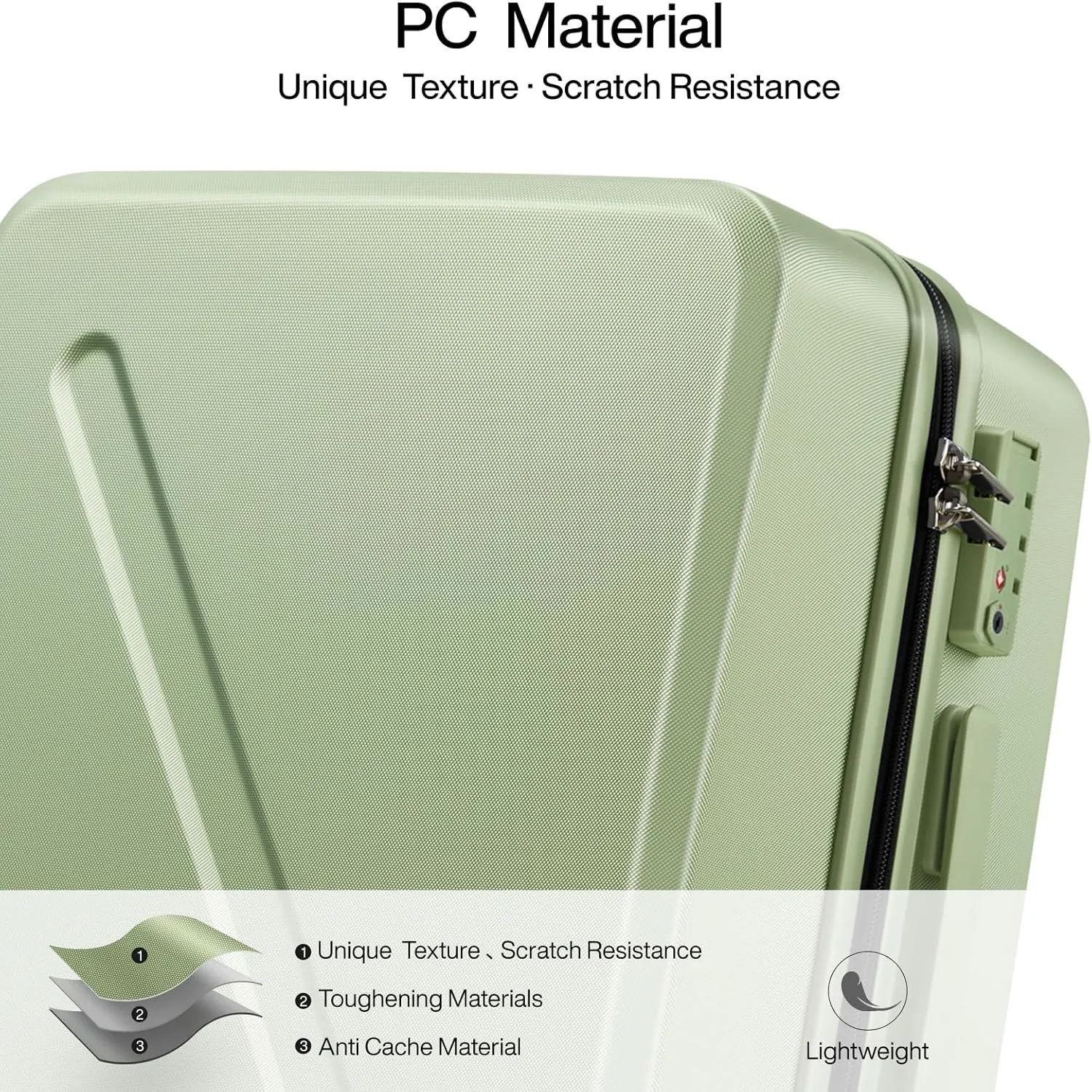 MILADA Underseat Carry On Luggage With Wheels 16 Inch Small Suitcase Underseat Carry On bag Mini Travel Luggage Personal Item Hard Case Luggage TSA Approved Luggage,Bamboo Green