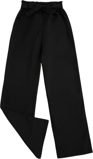 Milumia Girl Cute High Waist Flowy Wide Leg Dress Pants Palazzo Pants Casual Trousers