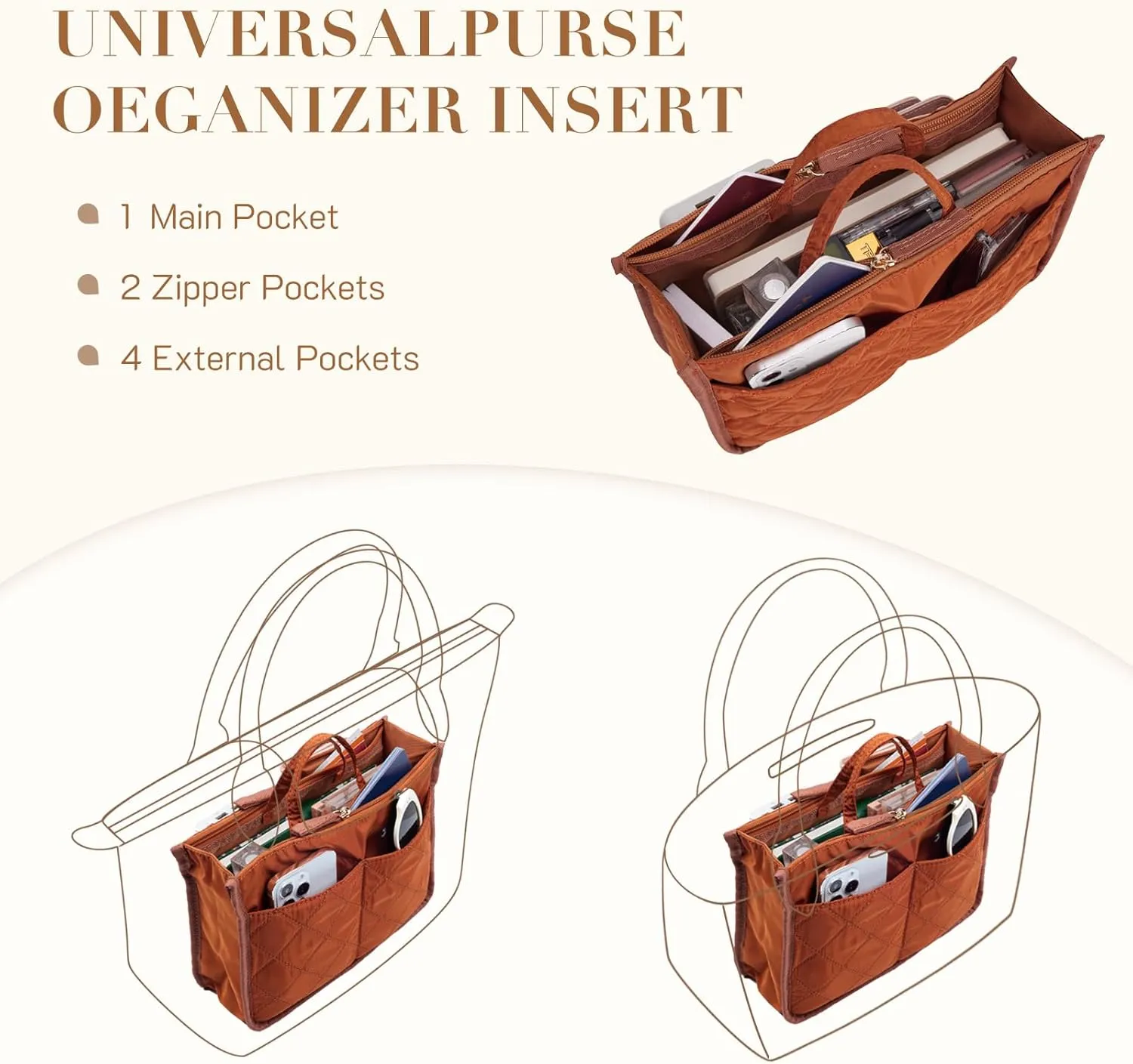 Missnine Laptop Tote Bag for Women 15.6 inch Leather Work Bags Computer Office Handbag with Purse Organizer Insert
