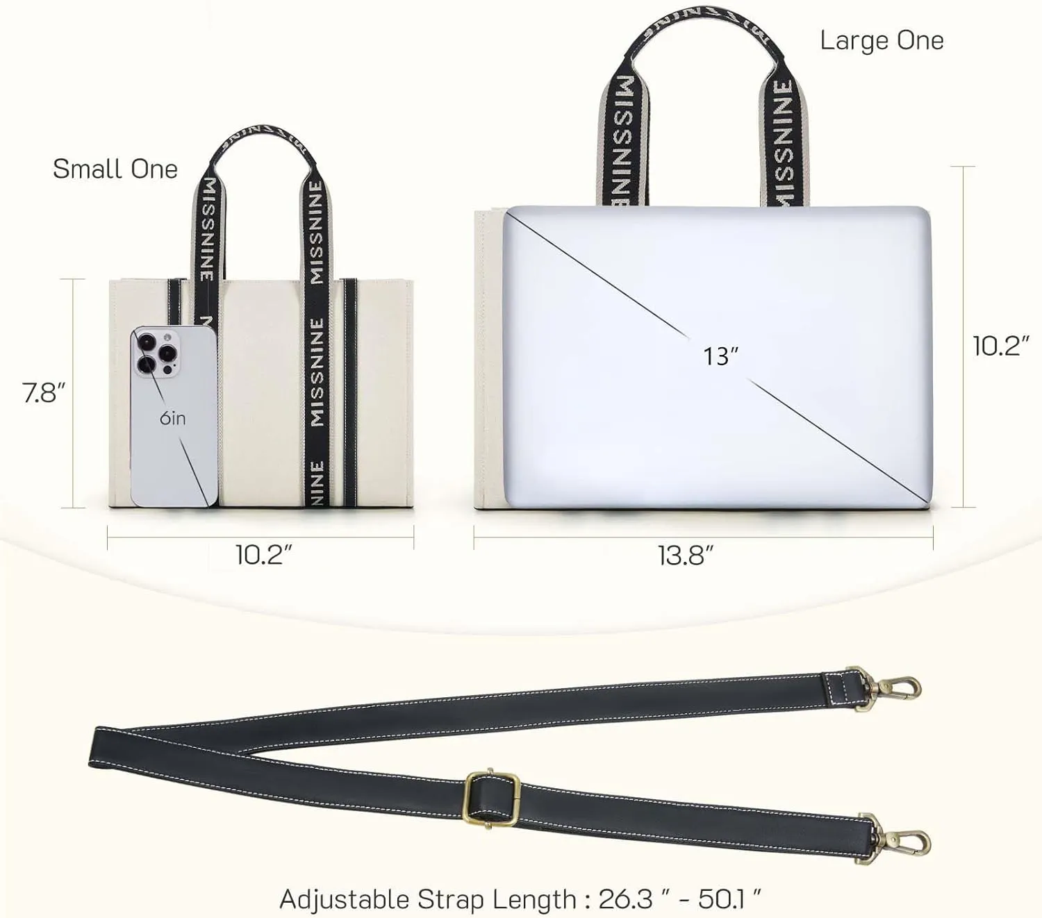 Missnine Tote Bag for Women Canvas Top Handle Satchel Purse Trendy Lightweight Hobo Shoulder Bag with Zipper