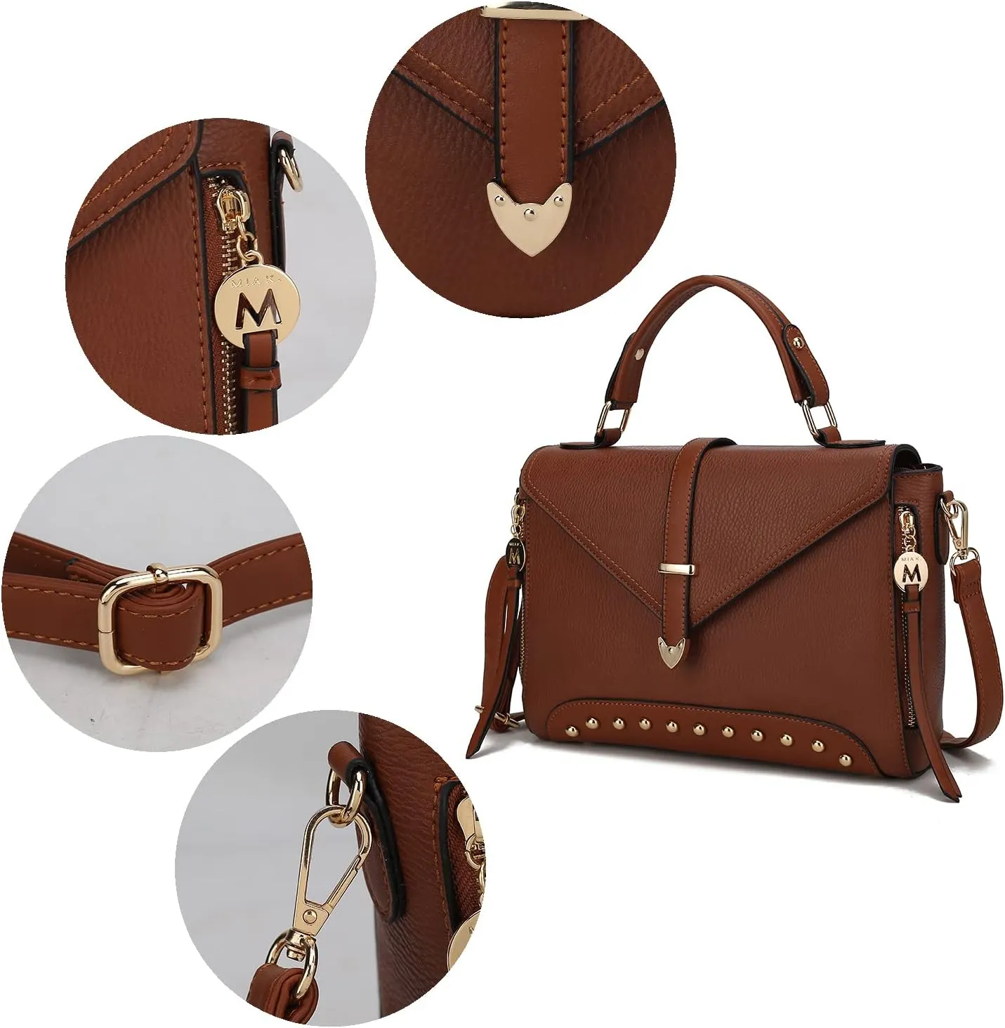 MKF Collection Crossbody Bag for Women, Vegan Leather Designer Shoulder Bag Purse Handbag By Mia K