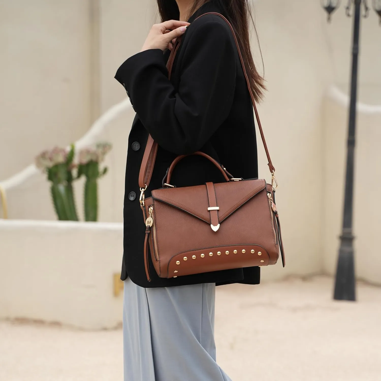 MKF Collection Crossbody Bag for Women, Vegan Leather Designer Shoulder Bag Purse Handbag By Mia K