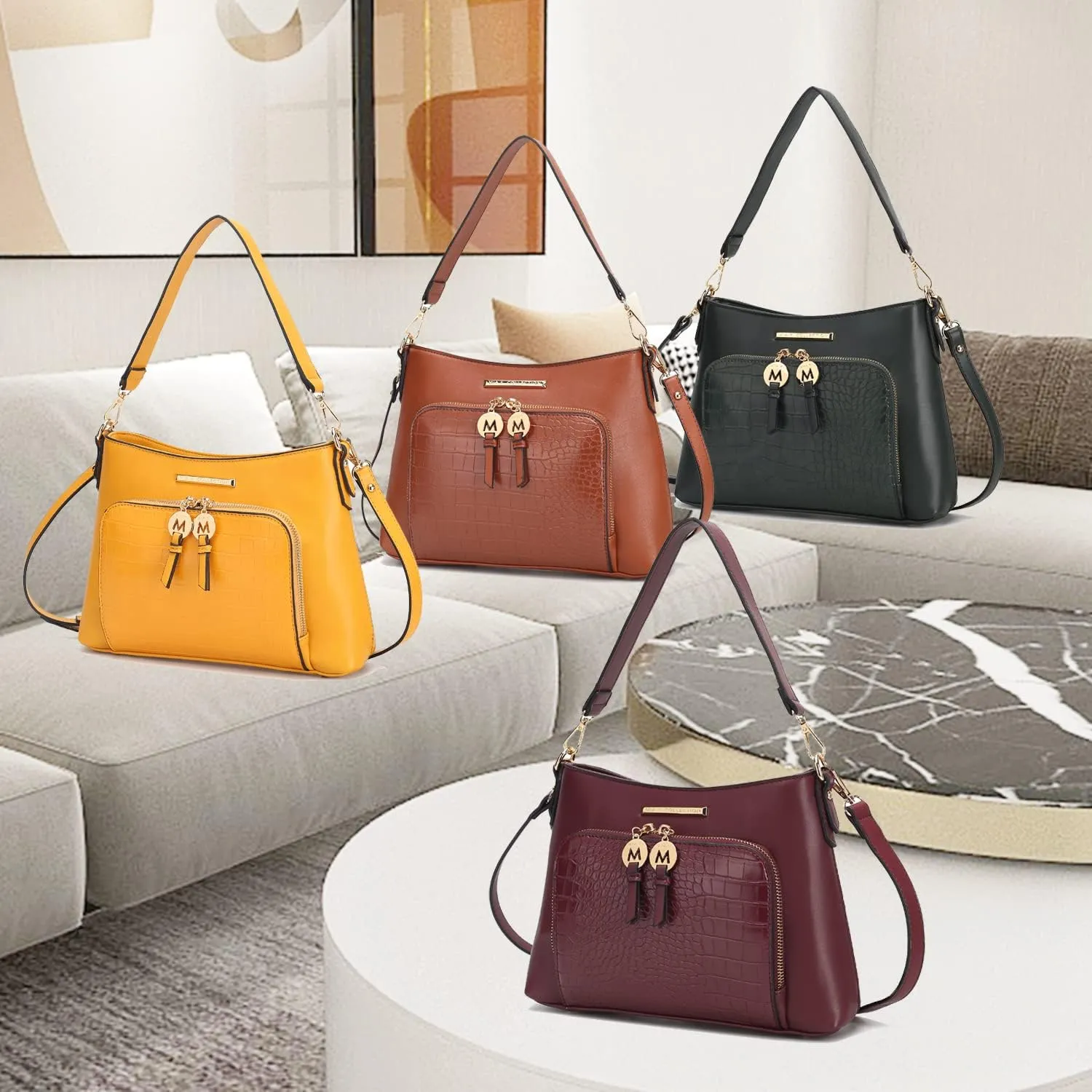 MKF Collection Crossbody Bag for Women,Vegan Leather Shoulder Bag Handbag Purse By Mia K