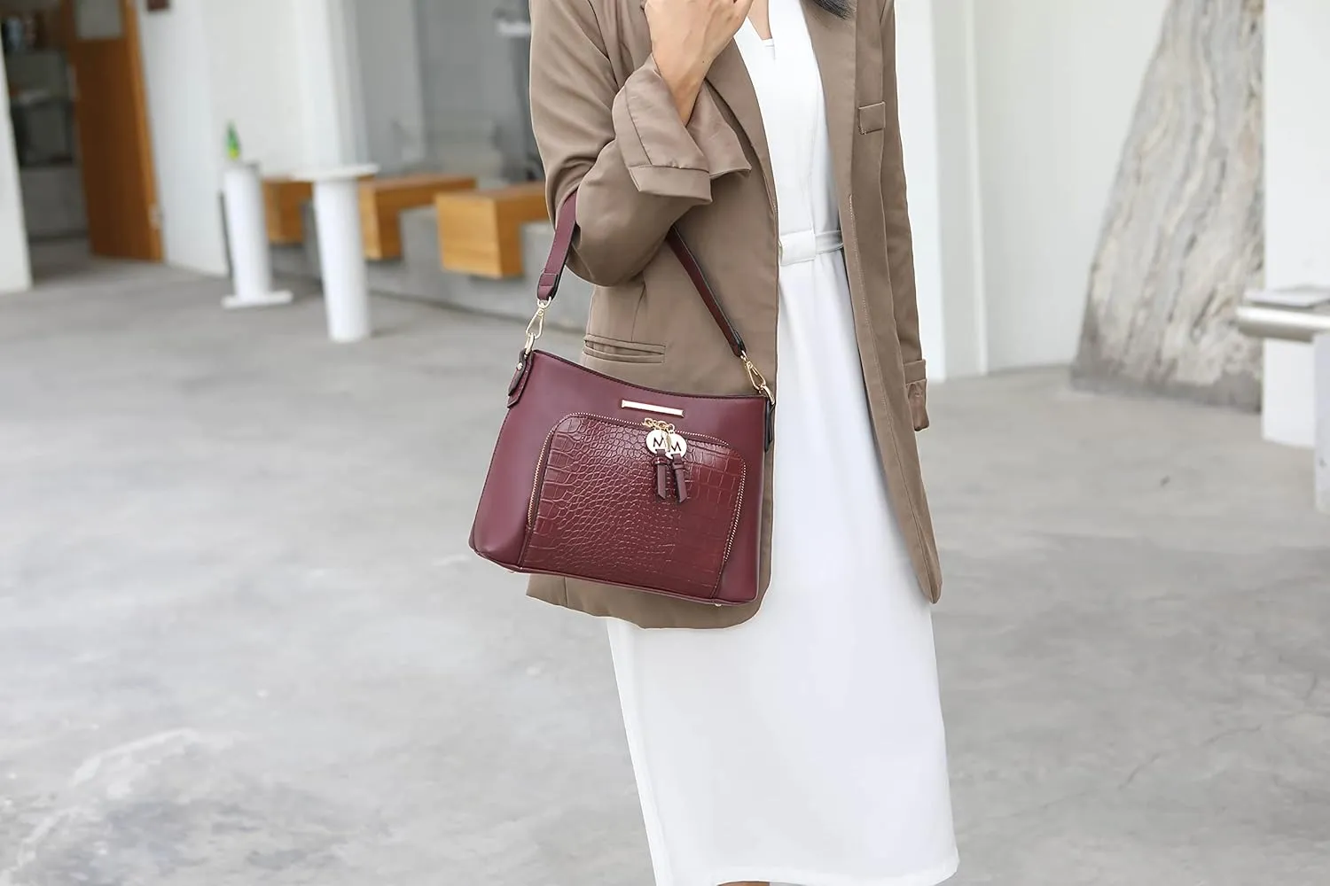 MKF Collection Crossbody Bag for Women,Vegan Leather Shoulder Bag Handbag Purse By Mia K