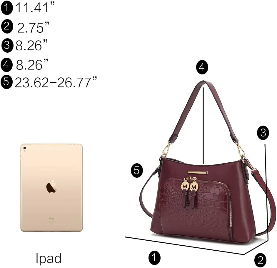MKF Collection Crossbody Bag for Women,Vegan Leather Shoulder Bag Handbag Purse By Mia K