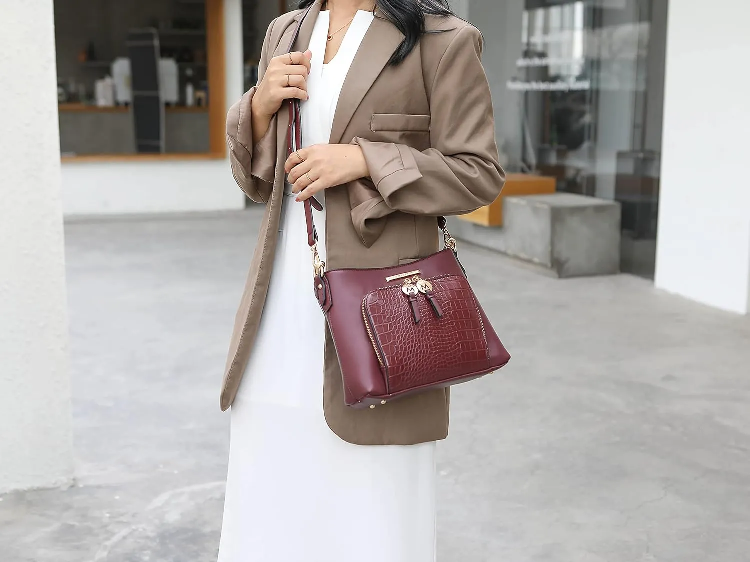 MKF Collection Crossbody Bag for Women,Vegan Leather Shoulder Bag Handbag Purse By Mia K