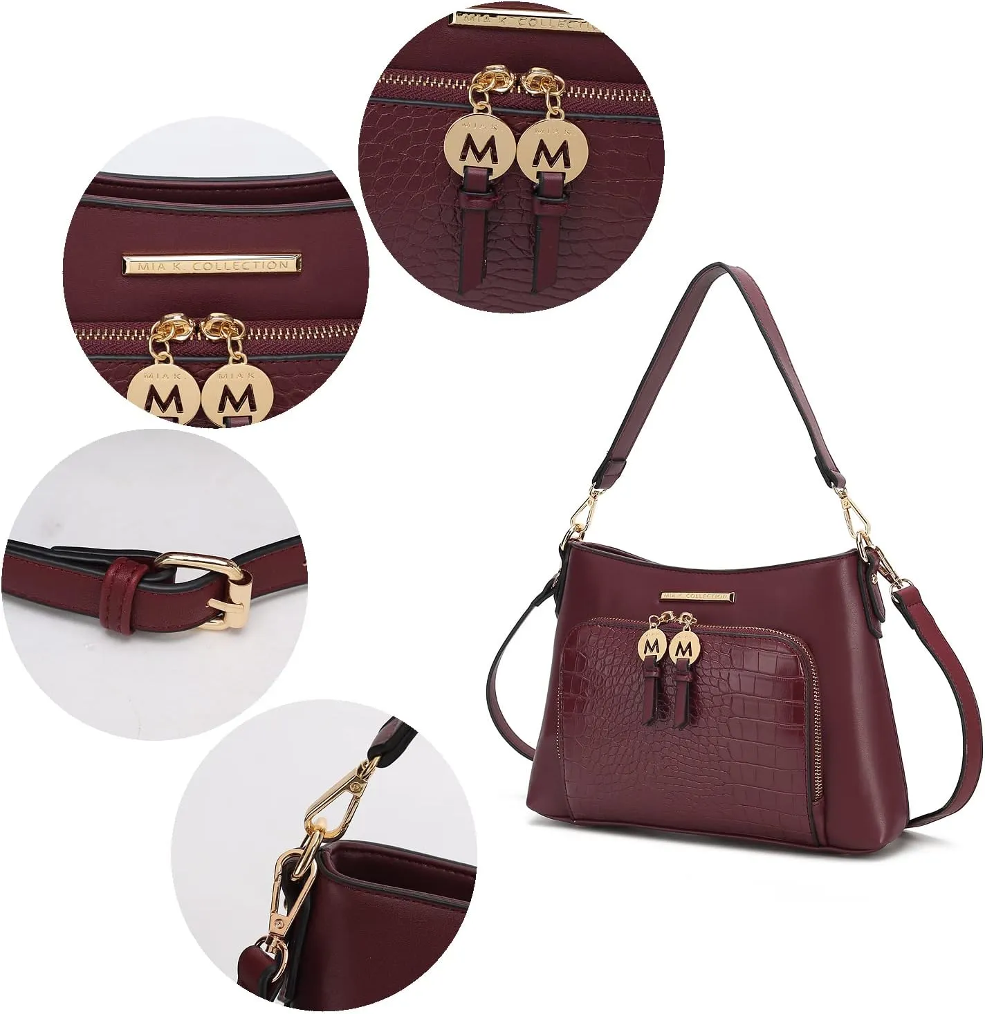 MKF Collection Crossbody Bag for Women,Vegan Leather Shoulder Bag Handbag Purse By Mia K