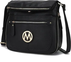 MKF Crossbody Bags for Women – Small PU Leather Crossover Lady Fashion Shoulder Handbag – Side Messenger Purse