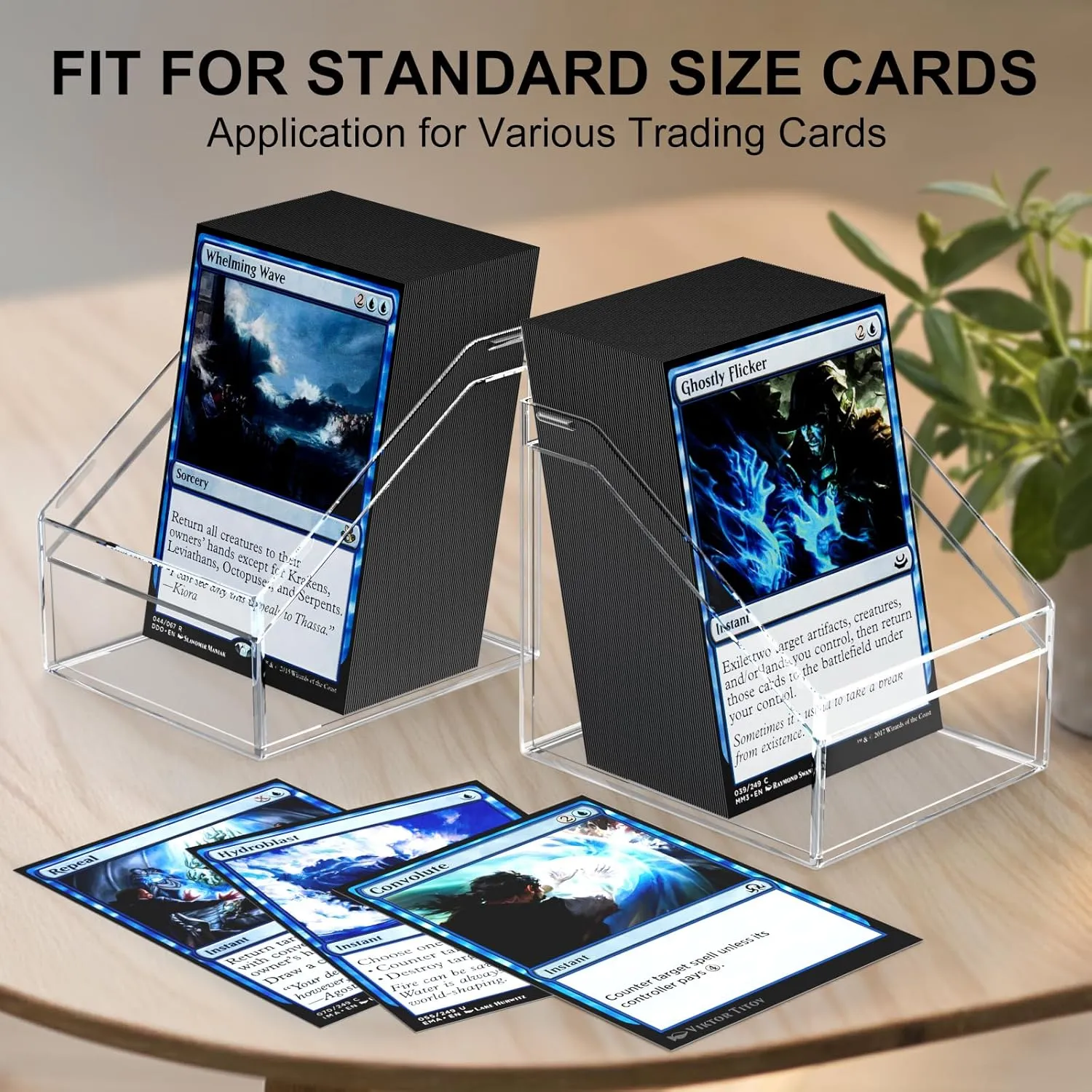 Mlikero Card Deck Cases, 6 Pack Acrylic Commander Deck Box Holding 100  Sleeved Cards with 6 Dividers, Clear Card Storage Box Fit for MTG, TCG, Sports Cards