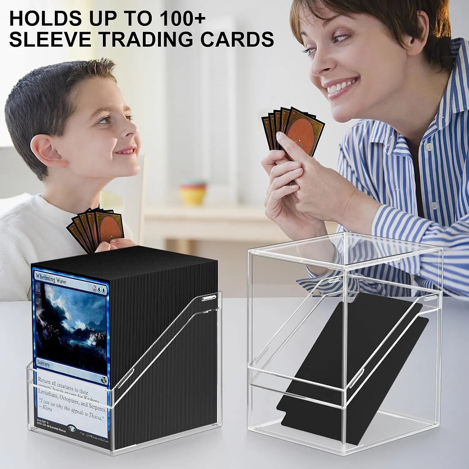 Mlikero Card Deck Cases, 6 Pack Acrylic Commander Deck Box Holding 100  Sleeved Cards with 6 Dividers, Clear Card Storage Box Fit for MTG, TCG, Sports Cards
