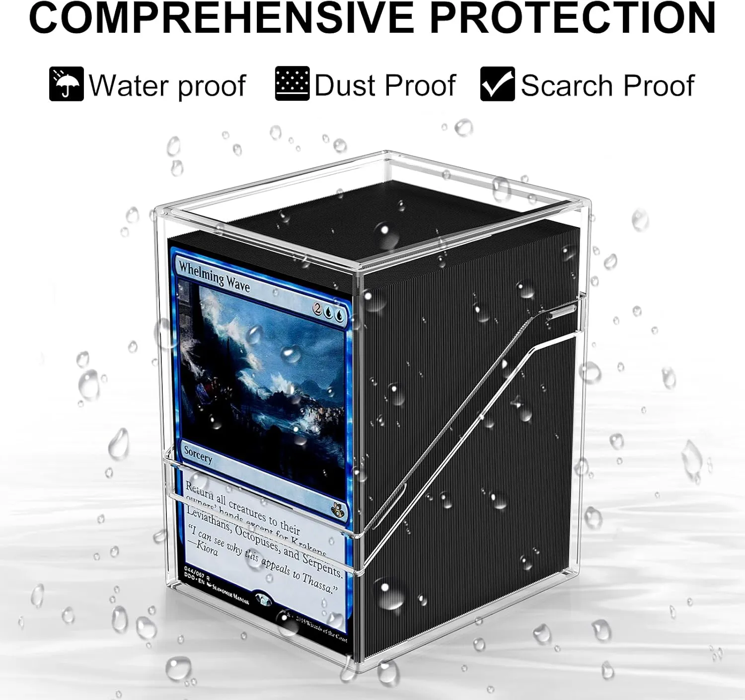 Mlikero Card Deck Cases, 6 Pack Acrylic Commander Deck Box Holding 100  Sleeved Cards with 6 Dividers, Clear Card Storage Box Fit for MTG, TCG, Sports Cards